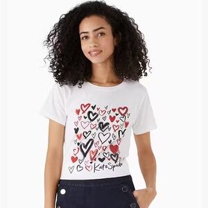 Kate Spade Scribble Hearts Tee: Size XL (16/18) - New With Tags